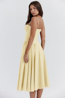 Calliope | Women's Midi Dress Corset Satin Summer Wedding Guest
