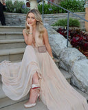 Camila | Women's Maxi Dress Halter Neck Satin Summer Wedding Guest