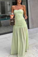 Cleo | Women's Maxi Dress Strapless Chiffon Summer Wedding Guest