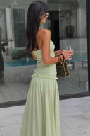 Cleo | Women's Maxi Dress Strapless Chiffon Summer Wedding Guest