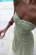 Cleo | Women's Maxi Dress Strapless Chiffon Summer Wedding Guest