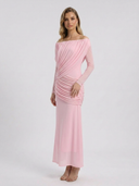 Crystal | Women's Maxi Dress Ruched Satin Summer Formal Evening