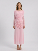 Crystal | Women's Maxi Dress Ruched Satin Summer Formal Evening