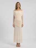 Crystal | Women's Maxi Dress Ruched Satin Summer Formal Evening