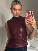Donna | Women's Top High Neck Chiffon Summer Going Out