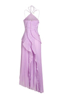 Eliza | Women's Maxi Dress Halter Neck Satin Summer Wedding Guest