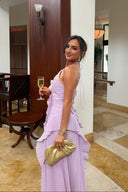 Eliza | Women's Maxi Dress Halter Neck Satin Summer Wedding Guest