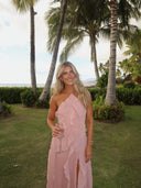 Eliza | Women's Maxi Dress Halter Neck Satin Summer Wedding Guest