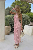 Eliza | Women's Maxi Dress Halter Neck Satin Summer Wedding Guest