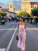 Ellis | Women's Two Piece Set Pleated Lace Vacation Party