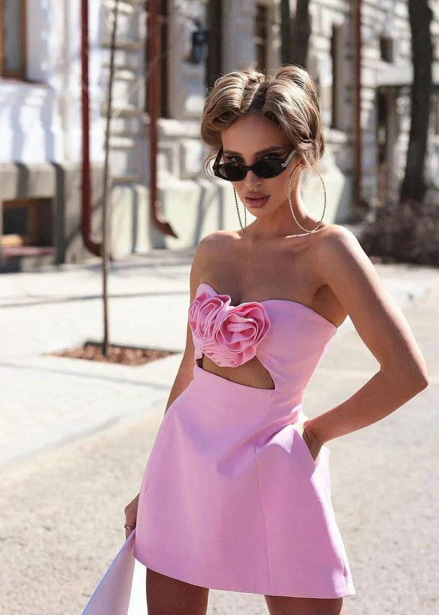 Elspeth | Women's Mini Dress Strapless Sequin Summer Race Day