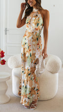 Ember | Women's Maxi Dress Halter Neck Satin Summer Wedding Guest