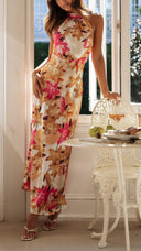 Ember | Women's Maxi Dress Halter Neck Satin Summer Wedding Guest