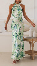 Ember | Women's Maxi Dress Halter Neck Satin Summer Wedding Guest