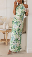 Ember | Women's Maxi Dress Halter Neck Satin Summer Wedding Guest
