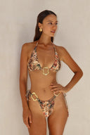 Emberlynn | Women's Bikini Set Halter Neck Gold Summer Beach Holiday