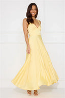 Erica | Women's Maxi Dress V-Neck Satin Summer Wedding Guest