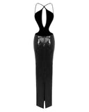 Evelynn | Women's Maxi Dress Halter Neck Sequin Summer Formal Evening