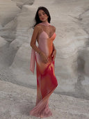 Fayah | Women's Maxi Dress Spaghetti Strap Satin Summer Wedding Guest
