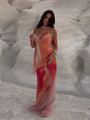 Fayah | Women's Maxi Dress Spaghetti Strap Satin Summer Wedding Guest