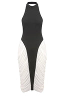 Francesca | Women's Midi Dress Halter Neck Satin Summer Wedding Guest
