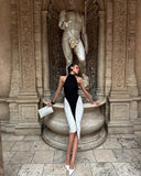 Francesca | Women's Midi Dress Halter Neck Satin Summer Wedding Guest