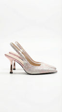 Frida | Women's Heeled Pumps Jacquard Summer Evening