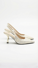 Frida | Women's Heeled Pumps Jacquard Summer Evening