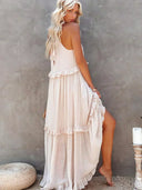 Gabriella | Women's Maxi Dress Halter Neck Satin Vacation Party