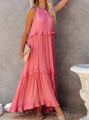 Gabriella | Women's Maxi Dress Halter Neck Satin Vacation Party