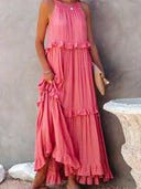 Gabriella | Women's Maxi Dress Halter Neck Satin Vacation Party
