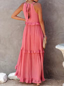 Gabriella | Women's Maxi Dress Halter Neck Satin Vacation Party