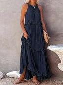 Gabriella | Women's Maxi Dress Halter Neck Satin Vacation Party