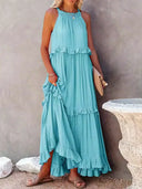 Gabriella | Women's Maxi Dress Halter Neck Satin Vacation Party
