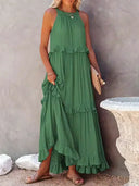 Gabriella | Women's Maxi Dress Halter Neck Satin Vacation Party