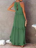Gabriella | Women's Maxi Dress Halter Neck Satin Vacation Party
