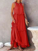 Gabriella | Women's Maxi Dress Halter Neck Satin Vacation Party