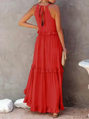 Gabriella | Women's Maxi Dress Halter Neck Satin Vacation Party