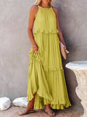 Gabriella | Women's Maxi Dress Halter Neck Satin Vacation Party