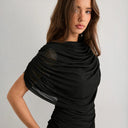 Gemma | Women's Top Ruched Chiffon Summer Evening