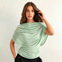 Gemma | Women's Top Ruched Chiffon Summer Evening