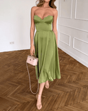 Genesis | Women's Midi Dress A-Line Satin Summer Wedding Guest