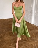 Genesis | Women's Midi Dress A-Line Satin Summer Wedding Guest