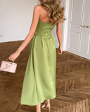 Genesis | Women's Midi Dress A-Line Satin Summer Wedding Guest