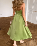 Genesis | Women's Midi Dress A-Line Satin Summer Wedding Guest