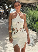 Hailey | Women's Mini Dress Halter Neck Crochet Summer Party