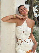 Hailey | Women's Mini Dress Halter Neck Crochet Summer Party