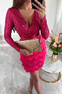 Harlow | Women's Mini Dress Wrap Sequin Summer Cocktail Party