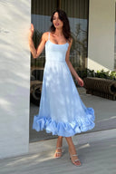 Heather | Women's Midi Dress A-Line Satin Summer Wedding Guest