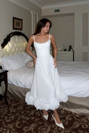 Heather | Women's Midi Dress A-Line Satin Summer Wedding Guest